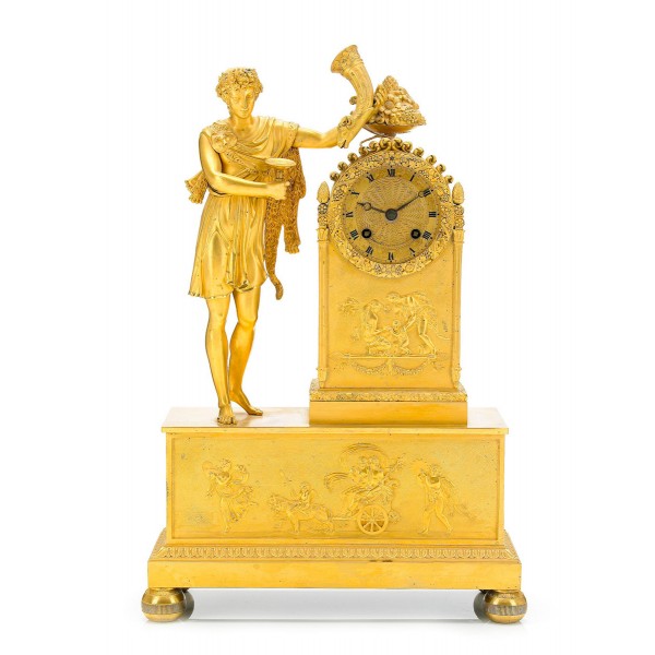 Часы каминные со скульптурой Бахуса